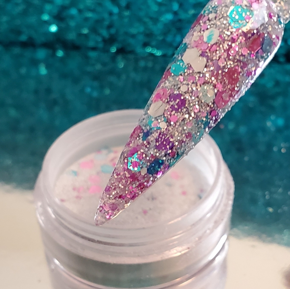 Custom "Silver Mermaid" Nail Acrylic